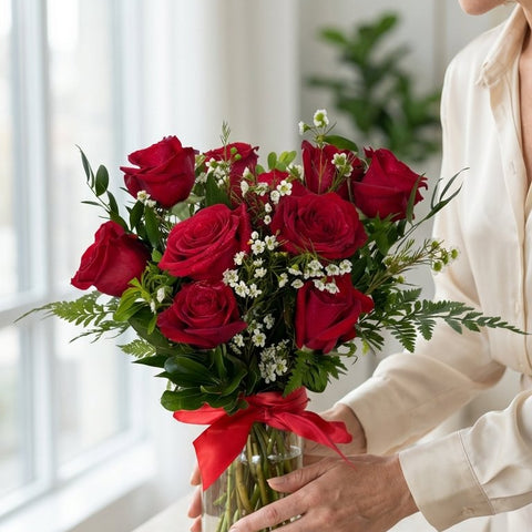Classic Red Roses - alternate view