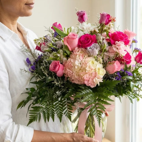 Fuchsia Rose Arrangement - alternate view