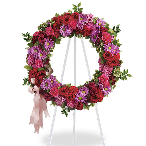 Pink Sympathy Wreath