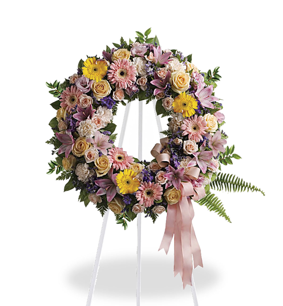 Purple & Yellow Sympathy Wreath