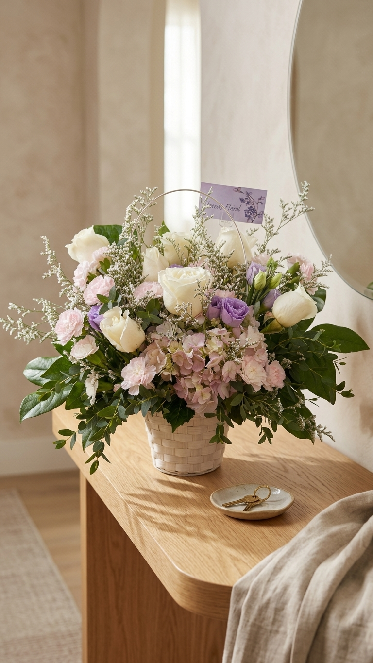 White Serenity Basket