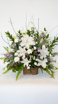 White Lily Sympathy Basket