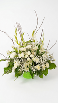 White Blooms Sympathy Basket