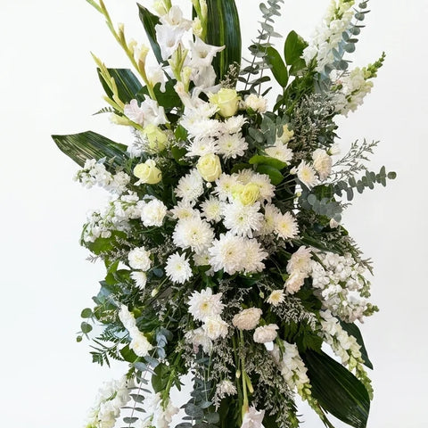 All White Standing Spray - alternate view
