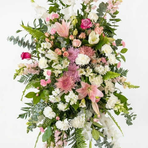 Green & Pink Standing Spray - alternate view